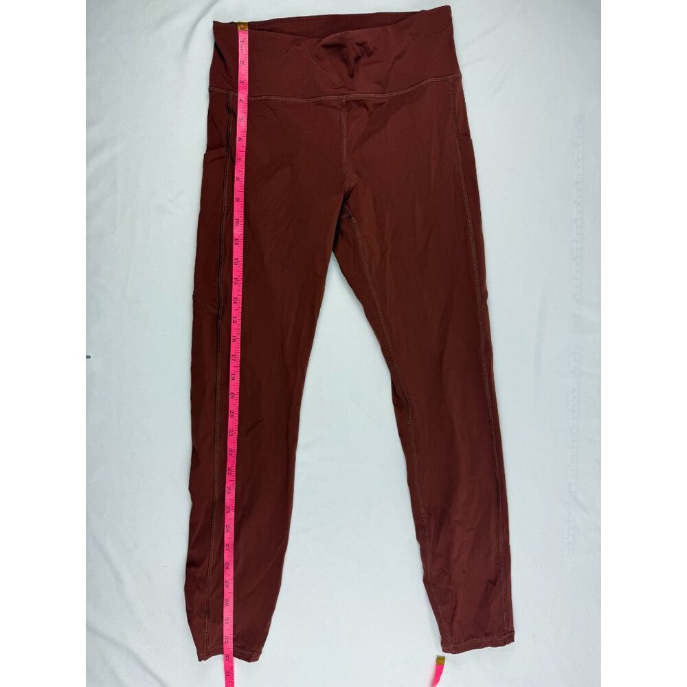 VUORI STRIDE Womens Sz Small Chestnut Stash Pocket Stretch Athletic Leggings - Picture 6 of 8